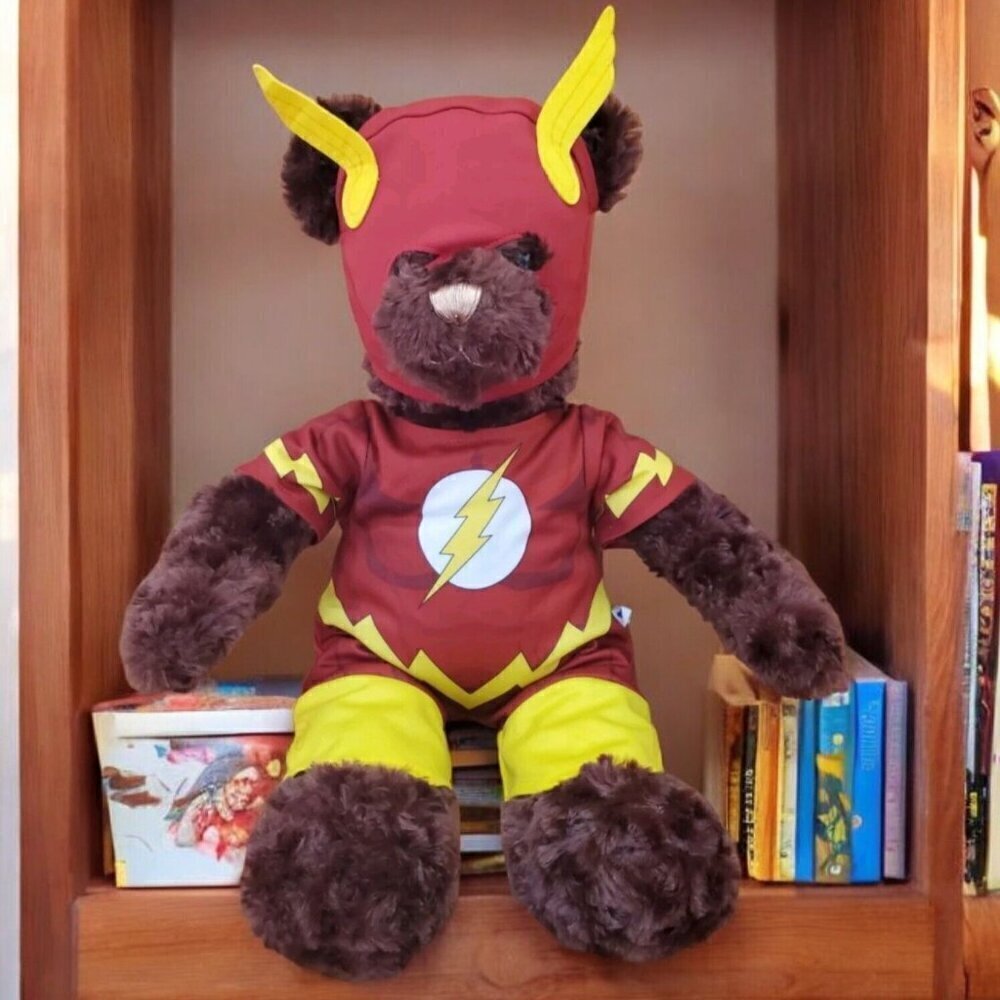 Brown Build-A-Bear Stuffed Animal Plush‎ The Flash Outfit Wired Arms Sound JL